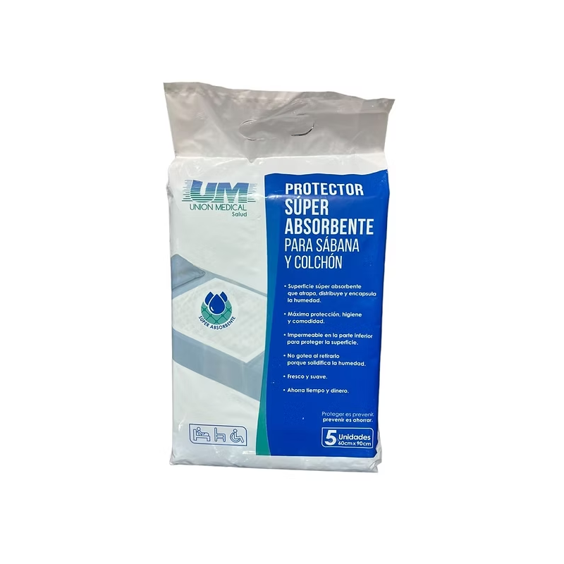 Protector súper absorbente para sábana y colchón UNIÓN MEDICAL
