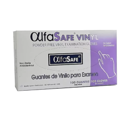 GUANTE VINILO ALFASAFE  CJ X 100 UNDS - S M L