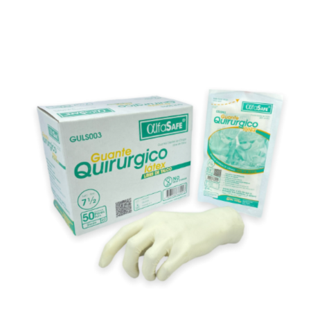 GUANTE CIRUGÍA ESTÉRIL BAJO EN TALCO - ALFASAFE PARES